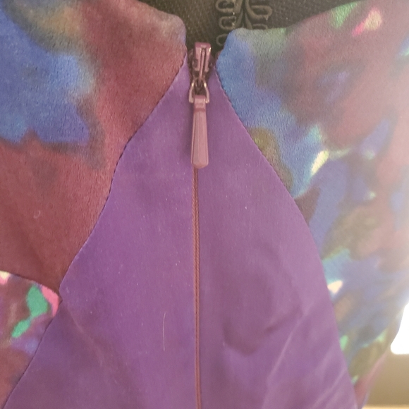 Coast Purple and Green Sleeveless Dress - Picture 3 of 5